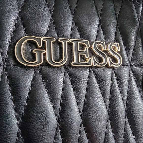 Guess Brinkley Triple Compartment Satchel in Black Faux Leather - Picture 3 of 15